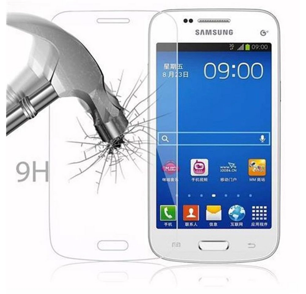 Cadorabo Panzer Folie für Samsung Galaxy TREND 3 Schutzfolie in KRISTALL KLAR Gehärtetes (Tempered) Display-Schutzglas in 9H Härte mit 3D Touch Kompatibilität