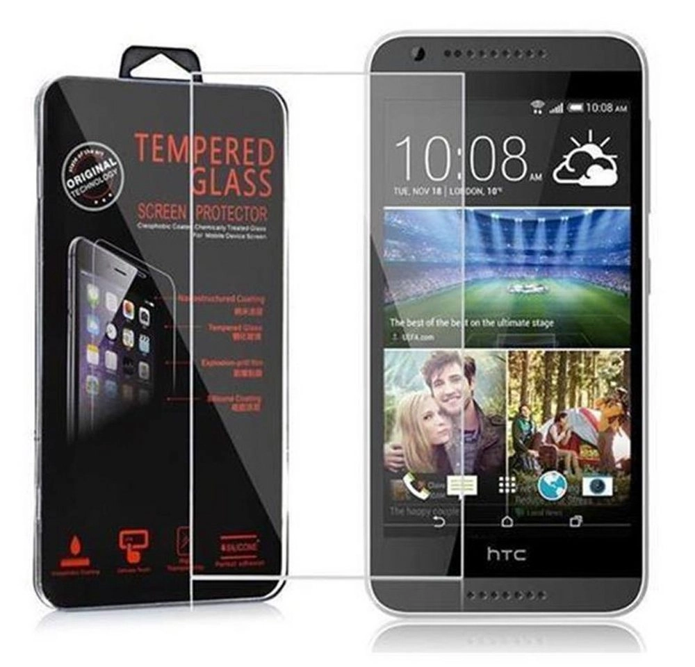 Cadorabo Panzer Folie für HTC Desire 620 Schutzfolie in KRISTALL KLAR Gehärtetes (Tempered) Display-Schutzglas in 9H Härte mit 3D Touch Kompatibilität