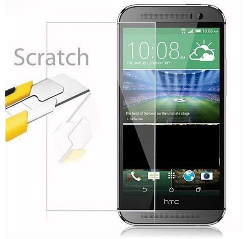 Cadorabo Panzer Folie für HTC ONE M8 (2.Gen.) Schutzfolie in KRISTALL KLAR Gehärtetes (Tempered) Display-Schutzglas in 9H Härte mit 3D Touch Kompatibilität