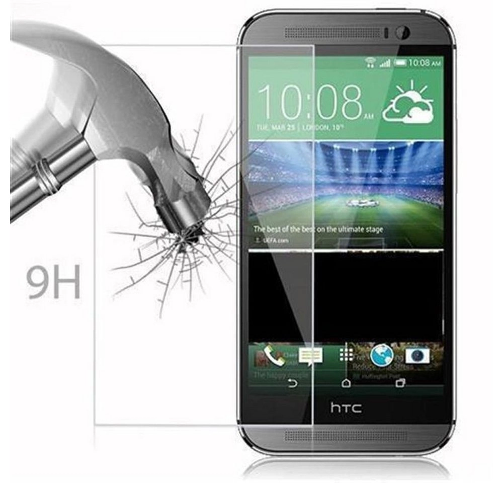 Cadorabo Panzer Folie für HTC ONE M8 (2.Gen.) Schutzfolie in KRISTALL KLAR Gehärtetes (Tempered) Display-Schutzglas in 9H Härte mit 3D Touch Kompatibilität