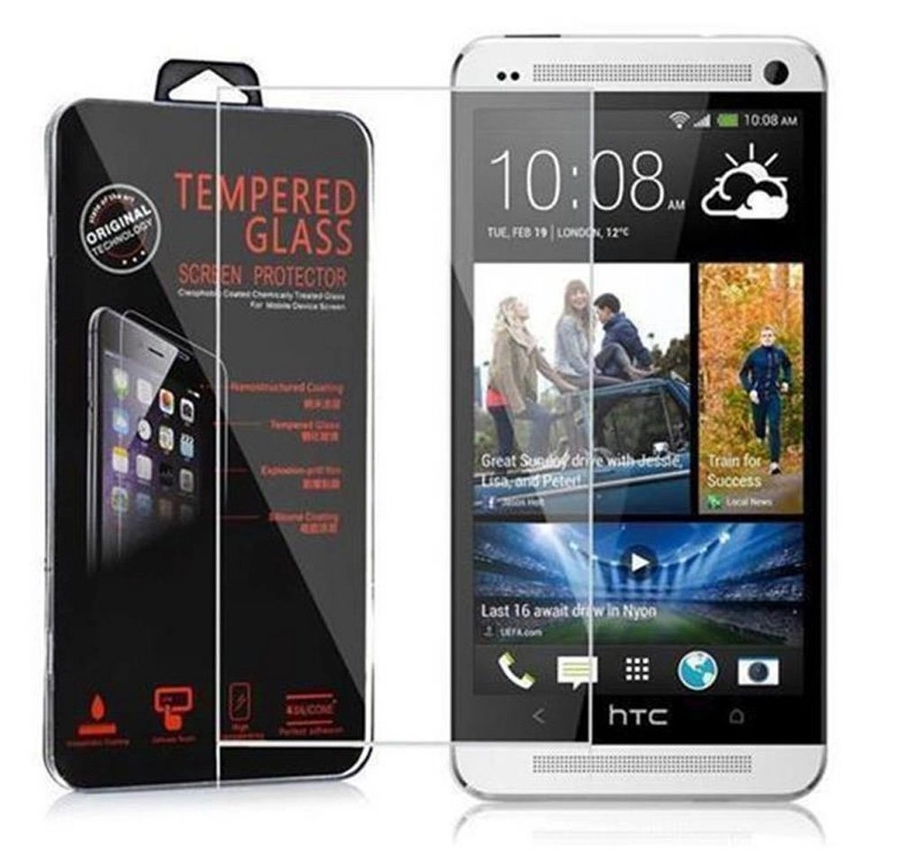Cadorabo Panzer Folie für HTC ONE M7 (1.Gen.) Schutzfolie in KRISTALL KLAR Gehärtetes (Tempered) Display-Schutzglas in 9H Härte mit 3D Touch Kompatibilität