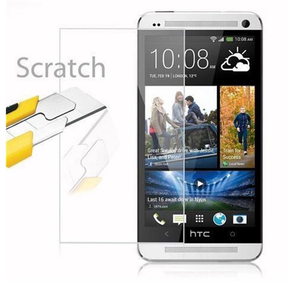 Cadorabo Panzer Folie für HTC ONE M7 (1.Gen.) Schutzfolie in KRISTALL KLAR Gehärtetes (Tempered) Display-Schutzglas in 9H Härte mit 3D Touch Kompatibilität