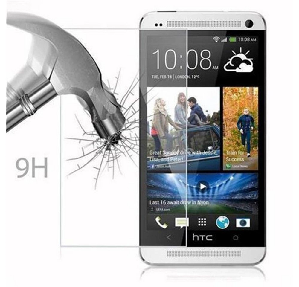 Cadorabo Panzer Folie für HTC ONE M7 (1.Gen.) Schutzfolie in KRISTALL KLAR Gehärtetes (Tempered) Display-Schutzglas in 9H Härte mit 3D Touch Kompatibilität