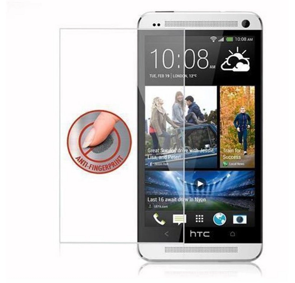 Cadorabo Panzer Folie für HTC ONE M7 (1.Gen.) Schutzfolie in KRISTALL KLAR Gehärtetes (Tempered) Display-Schutzglas in 9H Härte mit 3D Touch Kompatibilität