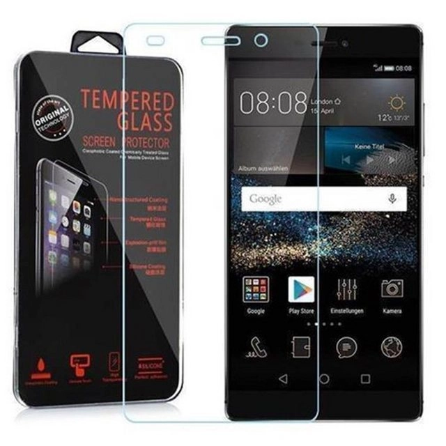 Cadorabo Panzer Folie für Huawei P8 Schutzfolie in KRISTALL KLAR Gehärtetes (Tempered) Display-Schutzglas in 9H Härte mit 3D Touch Kompatibilität