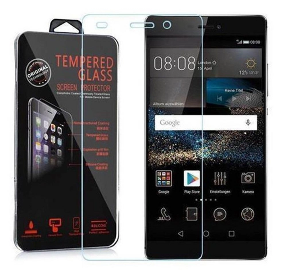 Cadorabo Panzer Folie für Huawei P8 Schutzfolie in KRISTALL KLAR Gehärtetes (Tempered) Display-Schutzglas in 9H Härte mit 3D Touch Kompatibilität