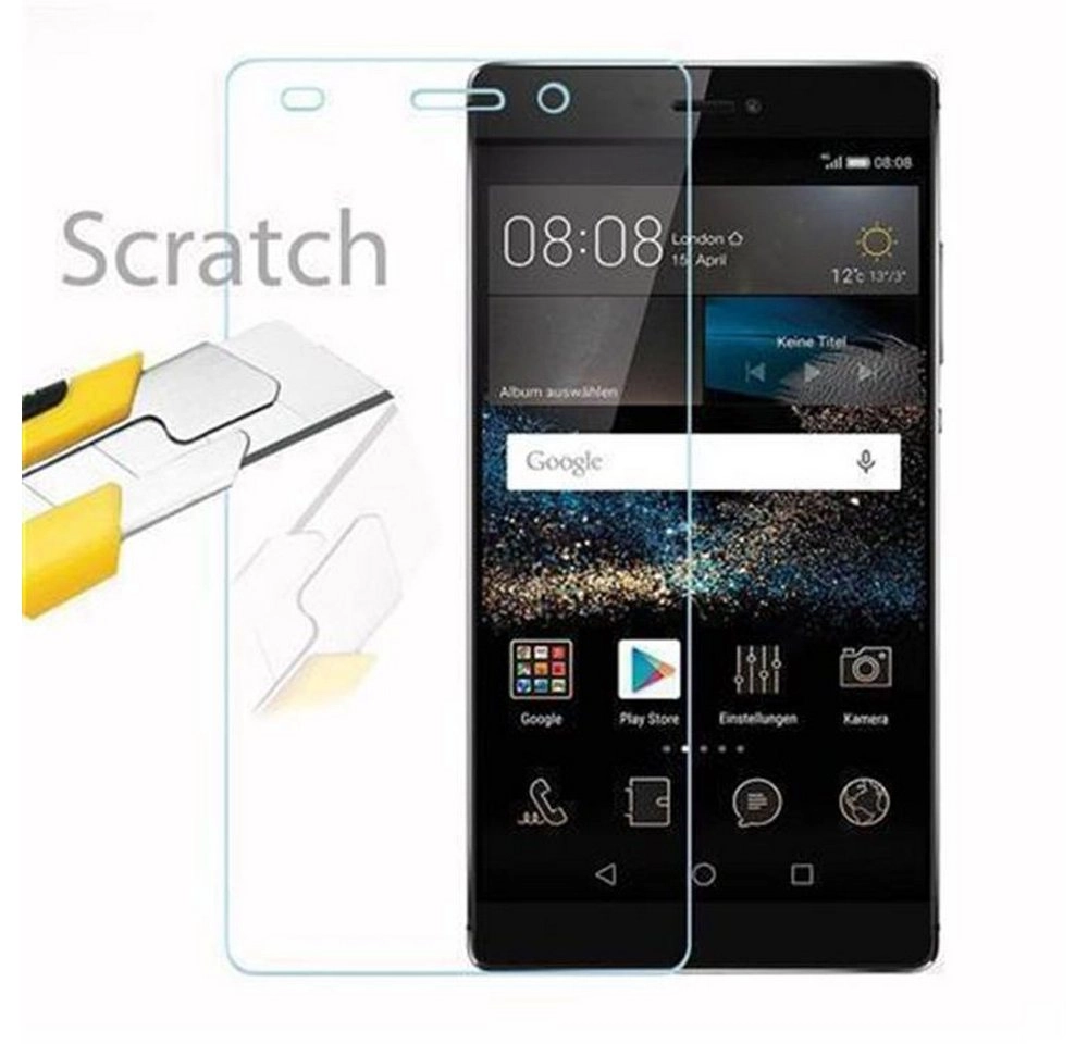 Cadorabo Panzer Folie für Huawei P8 Schutzfolie in KRISTALL KLAR Gehärtetes (Tempered) Display-Schutzglas in 9H Härte mit 3D Touch Kompatibilität