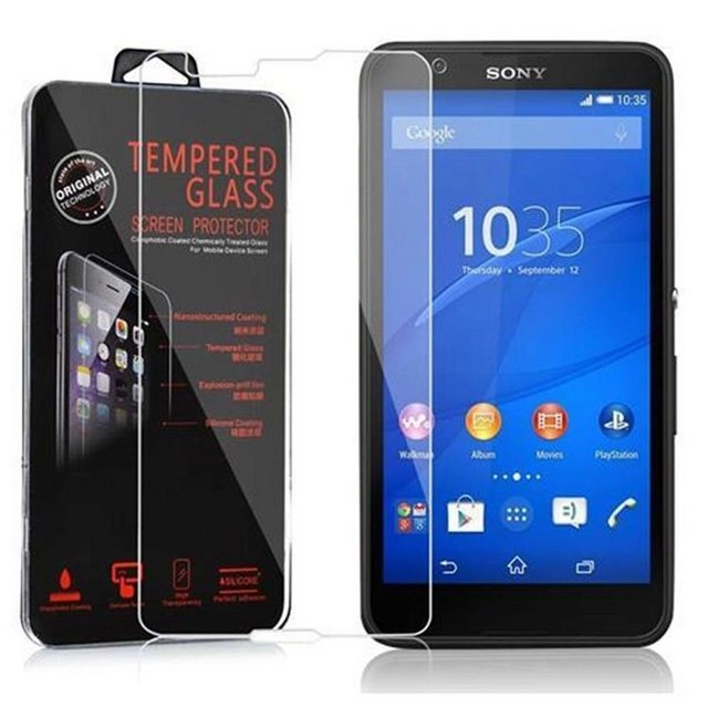Cadorabo Panzer Folie für Sony Xperia E4G Schutzfolie in KRISTALL KLAR Gehärtetes (Tempered) Display-Schutzglas in 9H Härte mit 3D Touch Kompatibilität