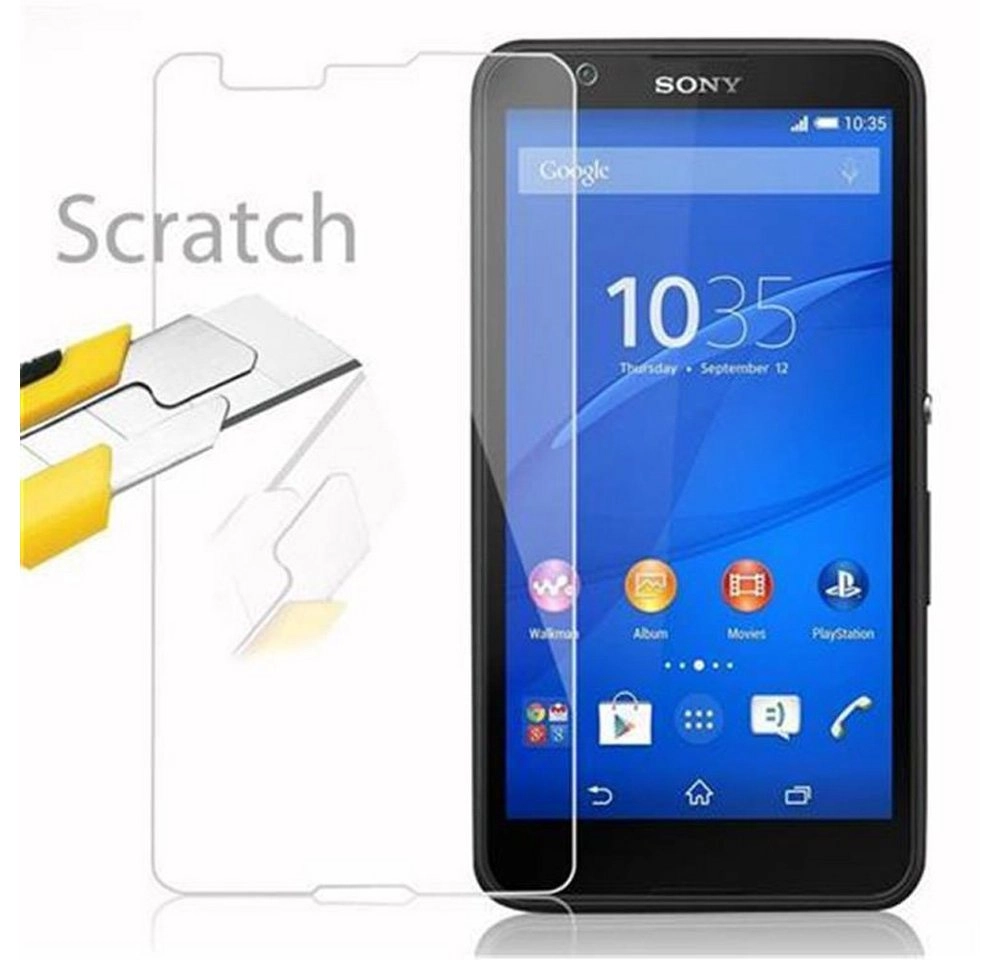 Cadorabo Panzer Folie für Sony Xperia E4G Schutzfolie in KRISTALL KLAR Gehärtetes (Tempered) Display-Schutzglas in 9H Härte mit 3D Touch Kompatibilität