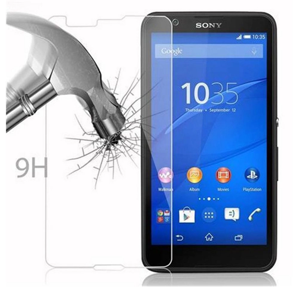 Cadorabo Panzer Folie für Sony Xperia E4G Schutzfolie in KRISTALL KLAR Gehärtetes (Tempered) Display-Schutzglas in 9H Härte mit 3D Touch Kompatibilität