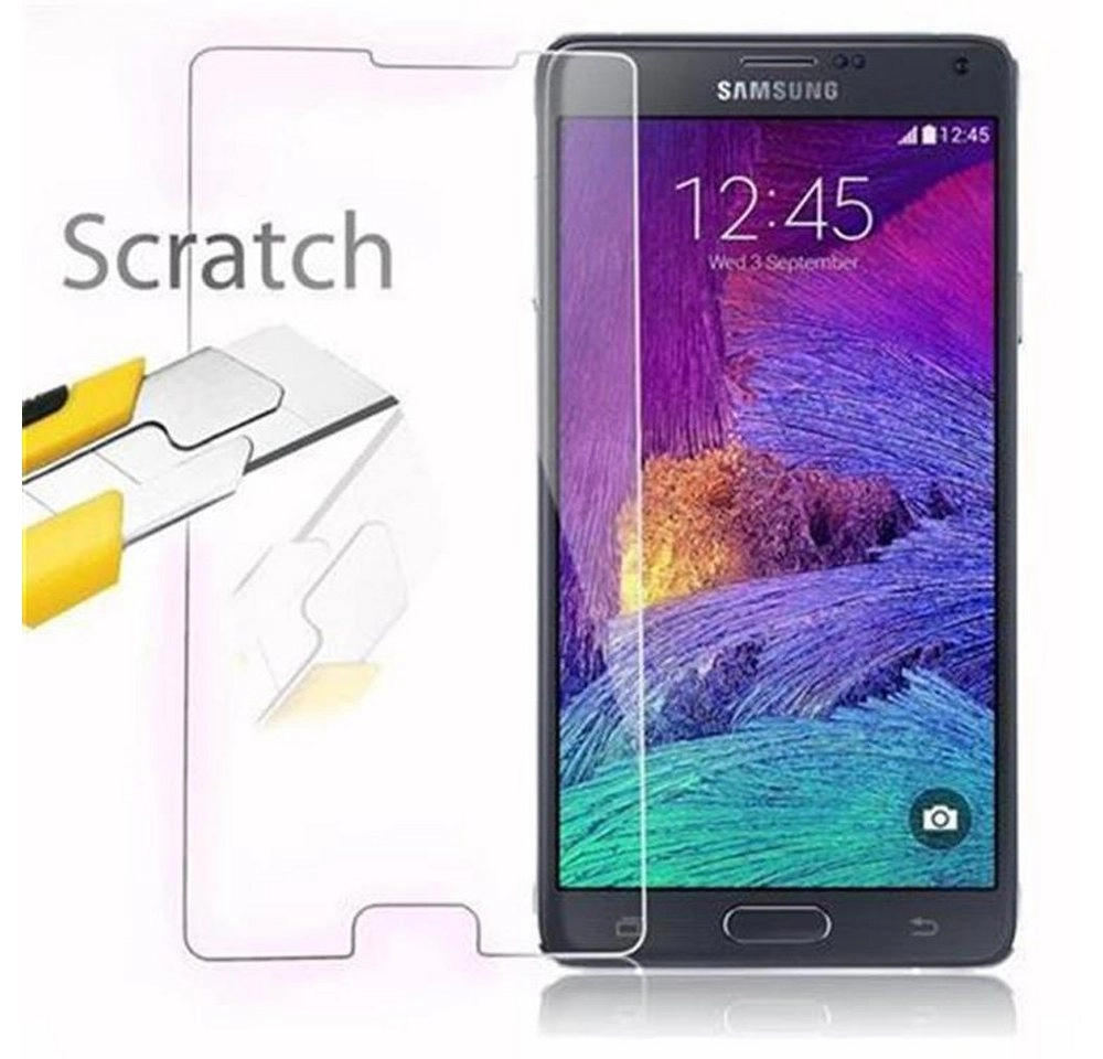 Cadorabo Panzer Folie für Samsung Galaxy NOTE 4 Schutzfolie in KRISTALL KLAR Gehärtetes (Tempered) Display-Schutzglas in 9H Härte mit 3D Touch Kompatibilität