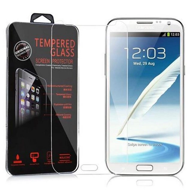 Cadorabo Panzer Folie für Samsung Galaxy NOTE 2 Schutzfolie in KRISTALL KLAR Gehärtetes (Tempered) Display-Schutzglas in 9H Härte mit 3D Touch Kompatibilität