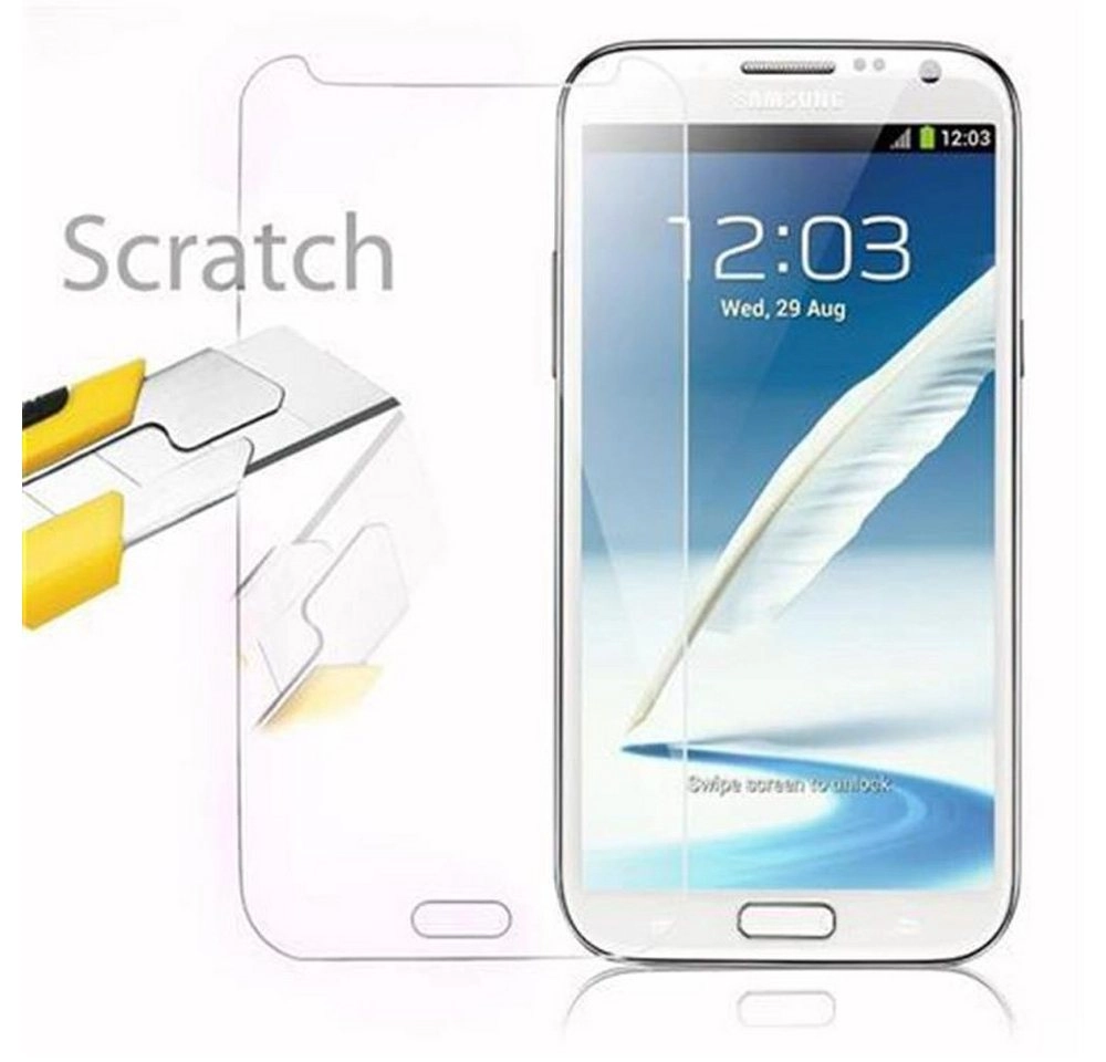 Cadorabo Panzer Folie für Samsung Galaxy NOTE 2 Schutzfolie in KRISTALL KLAR Gehärtetes (Tempered) Display-Schutzglas in 9H Härte mit 3D Touch Kompatibilität