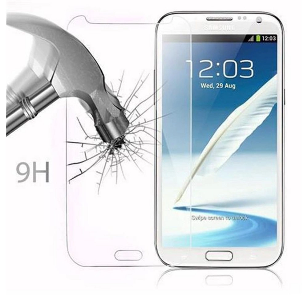 Cadorabo Panzer Folie für Samsung Galaxy NOTE 2 Schutzfolie in KRISTALL KLAR Gehärtetes (Tempered) Display-Schutzglas in 9H Härte mit 3D Touch Kompatibilität