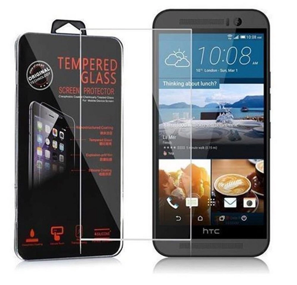 Cadorabo Panzer Folie für HTC ONE M9 (3.Gen.) Schutzfolie in KRISTALL KLAR Gehärtetes (Tempered) Display-Schutzglas in 9H Härte mit 3D Touch Kompatibilität