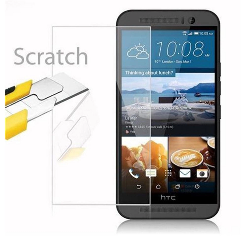 Cadorabo Panzer Folie für HTC ONE M9 (3.Gen.) Schutzfolie in KRISTALL KLAR Gehärtetes (Tempered) Display-Schutzglas in 9H Härte mit 3D Touch Kompatibilität