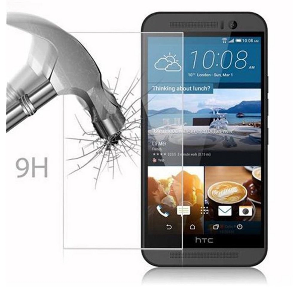 Cadorabo Panzer Folie für HTC ONE M9 (3.Gen.) Schutzfolie in KRISTALL KLAR Gehärtetes (Tempered) Display-Schutzglas in 9H Härte mit 3D Touch Kompatibilität