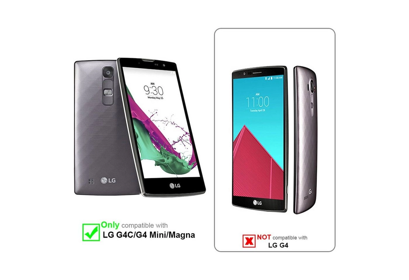 Cadorabo Panzer Folie für LG MAGNA / G4 MINI Schutzfolie in KRISTALL KLAR Gehärtetes (Tempered) Display-Schutzglas in 9H Härte mit 3D Touch Kompatibilität