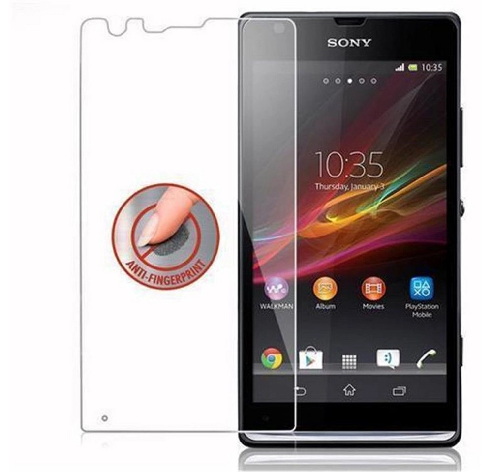 Cadorabo Panzer Folie für Sony Xperia S Schutzfolie in KRISTALL KLAR Gehärtetes (Tempered) Display-Schutzglas in 9H Härte mit 3D Touch Kompatibilität