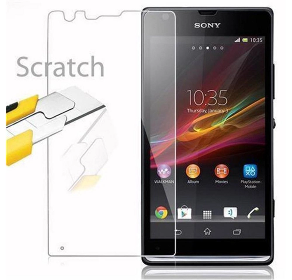 Cadorabo Panzer Folie für Sony Xperia S Schutzfolie in KRISTALL KLAR Gehärtetes (Tempered) Display-Schutzglas in 9H Härte mit 3D Touch Kompatibilität