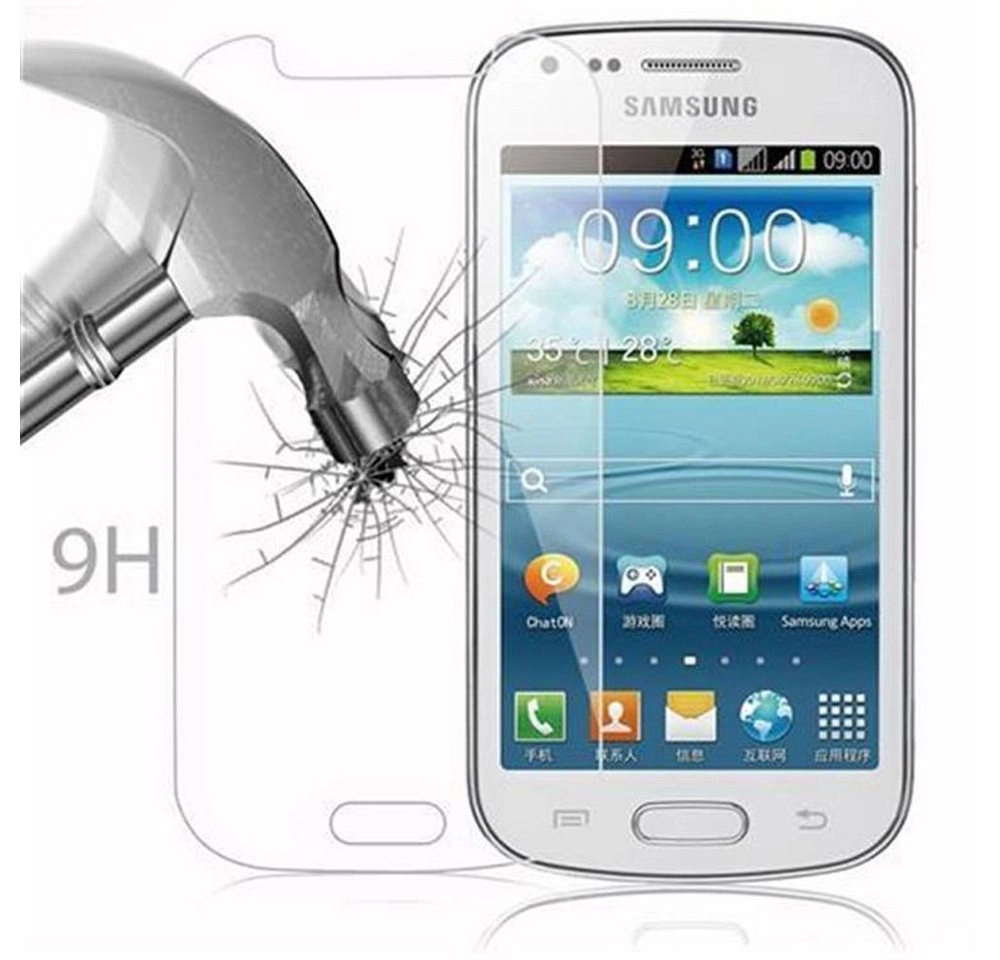 Cadorabo Panzer Folie für Samsung Galaxy TREND DUOS Schutzfolie in KRISTALL KLAR Gehärtetes (Tempered) Display-Schutzglas in 9H Härte mit 3D Touch Kompatibilität