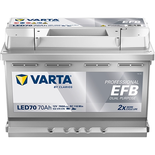 BVD VARTA Professional EFB LED70 Batterie 932070076K312, LED70, 12 V, 70 Ah, 760 A