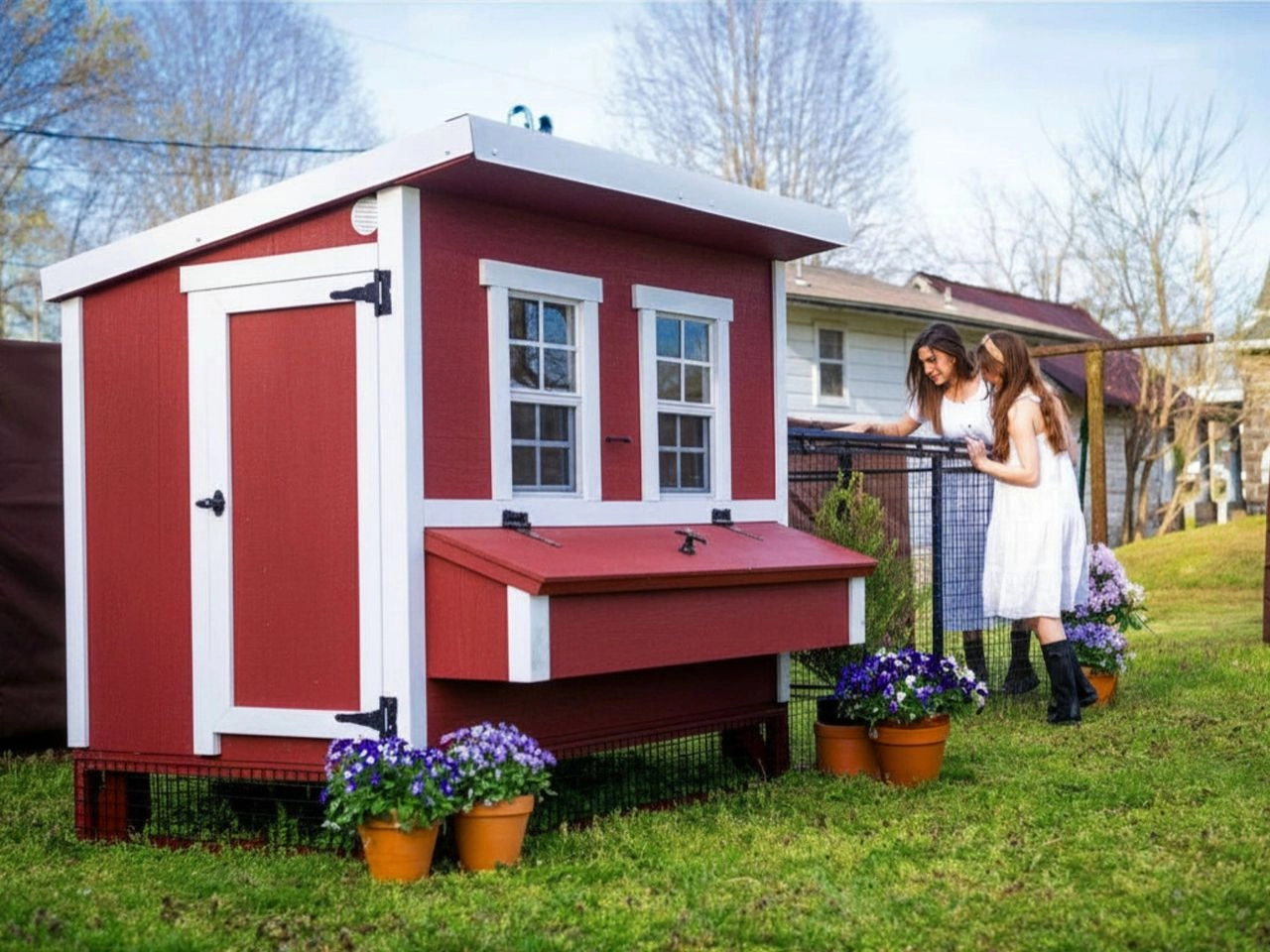 EZ Chicken Home Großer Hühnerstall EZ Chicken Home 2,85m² Rot hergestellt in EU