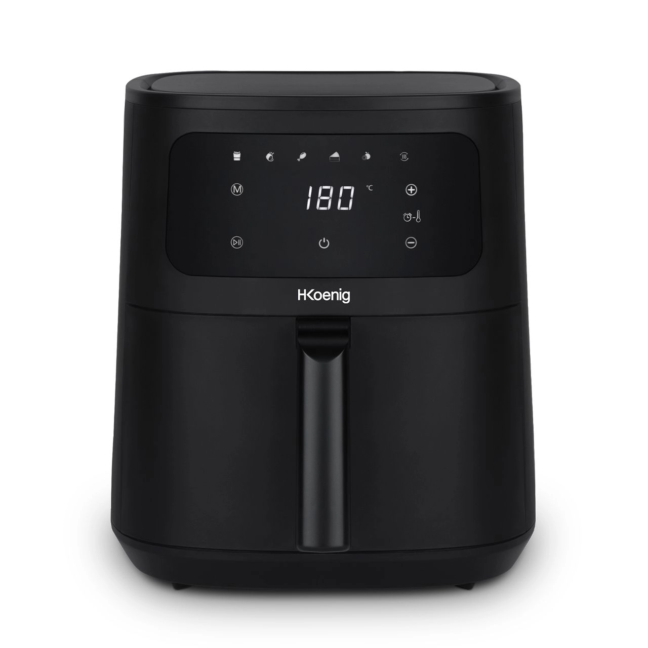 H.Koenig Heißluftfritteuse 6L FRY860, 6 Kochprogramme, Schwarz