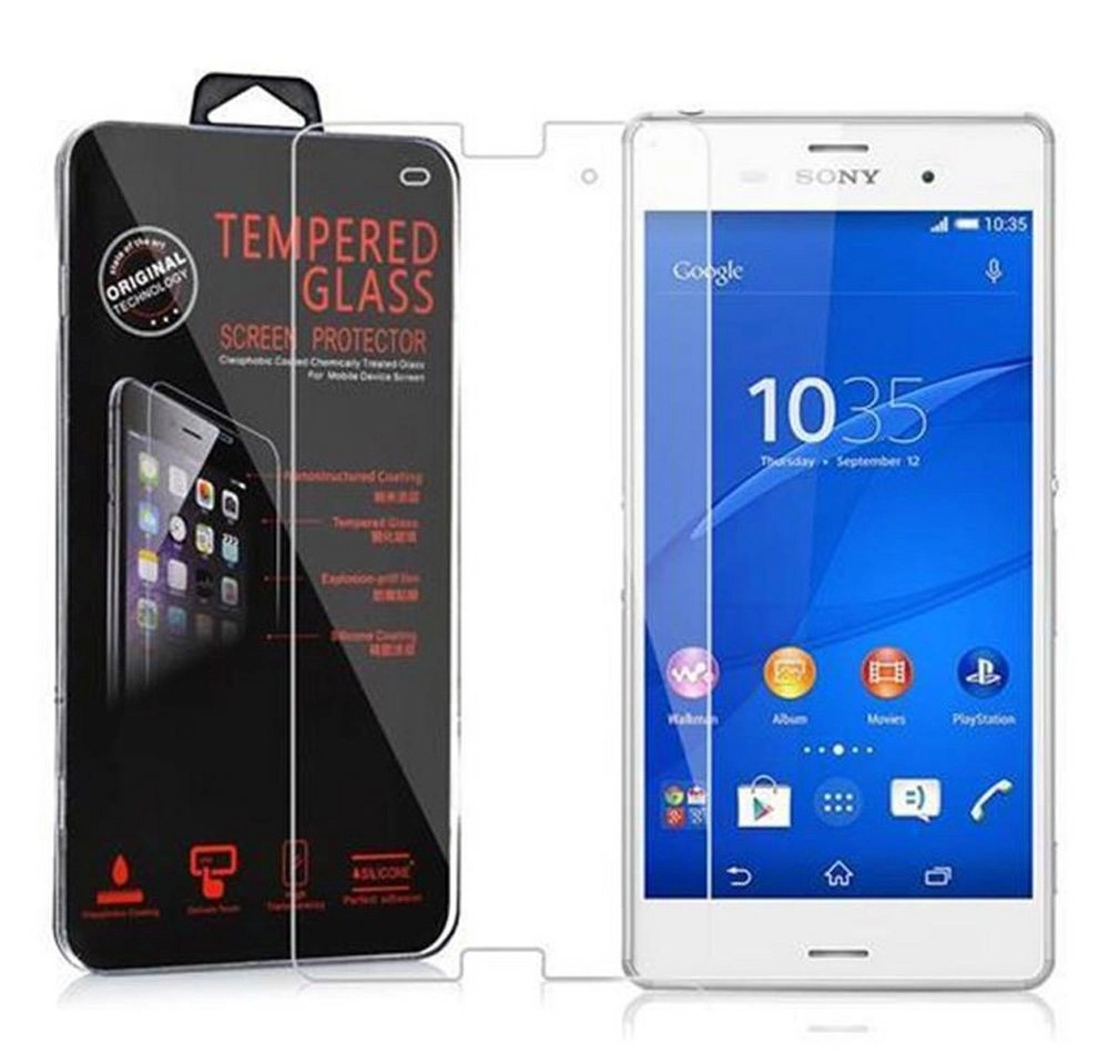 Cadorabo Panzer Folie für Sony Xperia Z3 Schutzfolie in KRISTALL KLAR Gehärtetes (Tempered) Display-Schutzglas in 9H Härte mit 3D Touch Kompatibilität