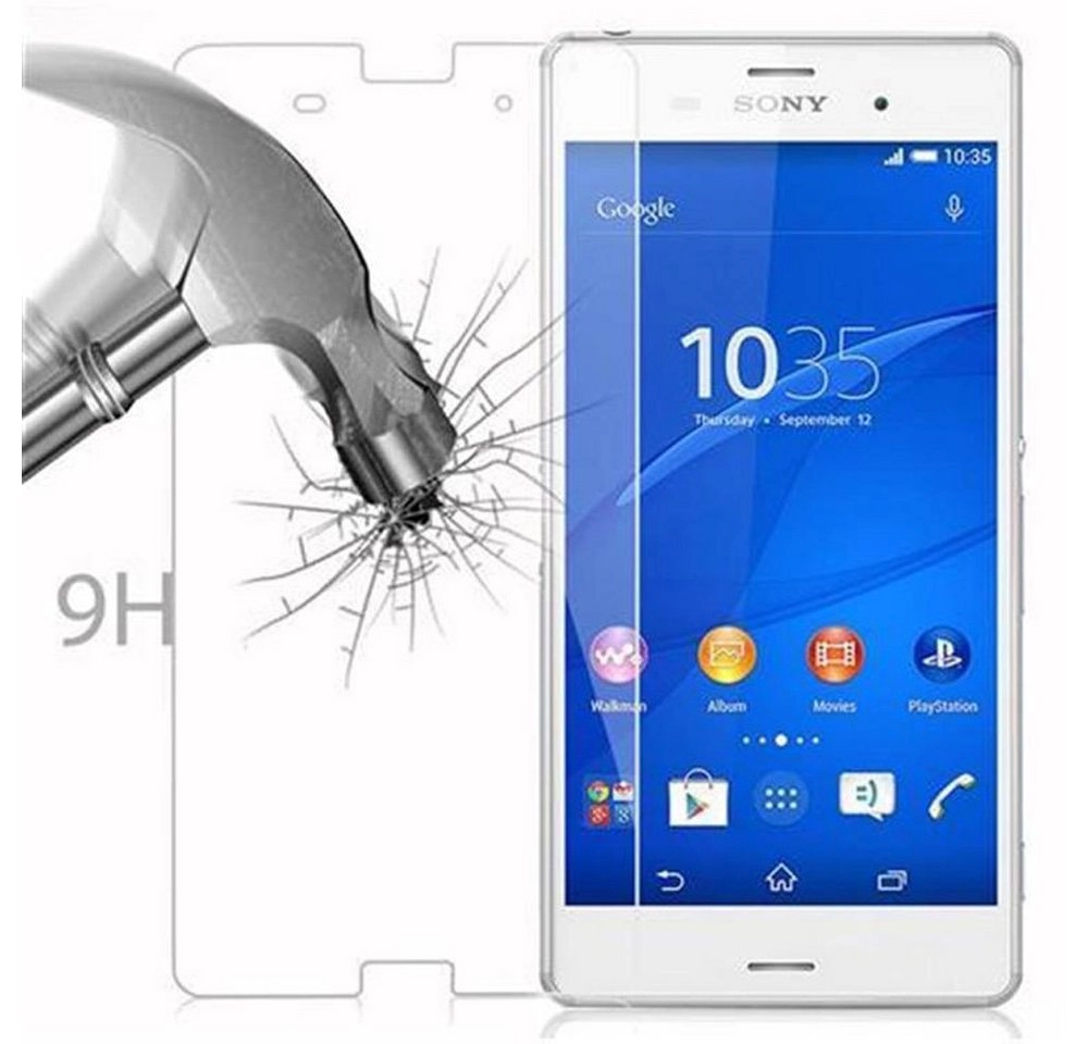 Cadorabo Panzer Folie für Sony Xperia Z3 Schutzfolie in KRISTALL KLAR Gehärtetes (Tempered) Display-Schutzglas in 9H Härte mit 3D Touch Kompatibilität