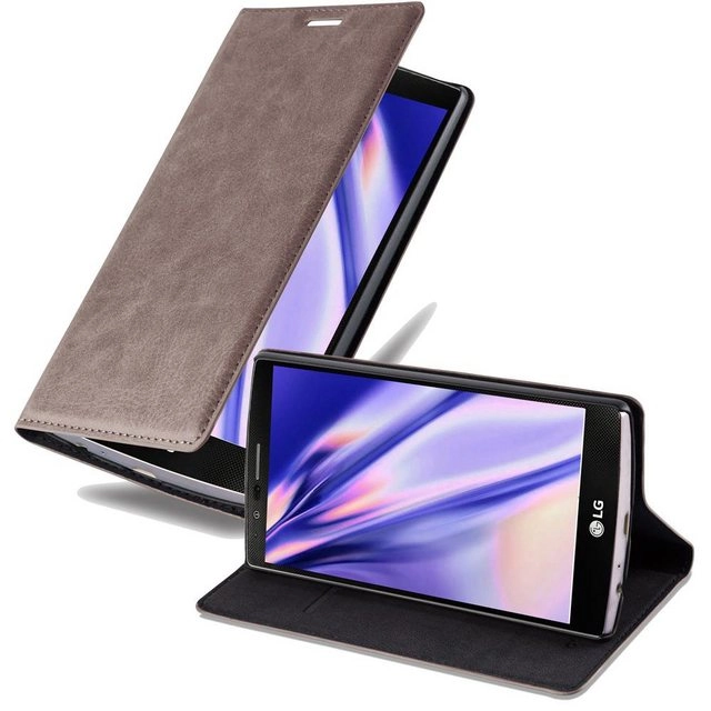Cadorabo Hülle für LG G4 / G4 PLUS in KAFFEE BRAUN Handyhülle mit Magnetverschluss, Standfunktion und Kartenfach Case Cover Schutzhülle Etui Tasche Book Klapp Style