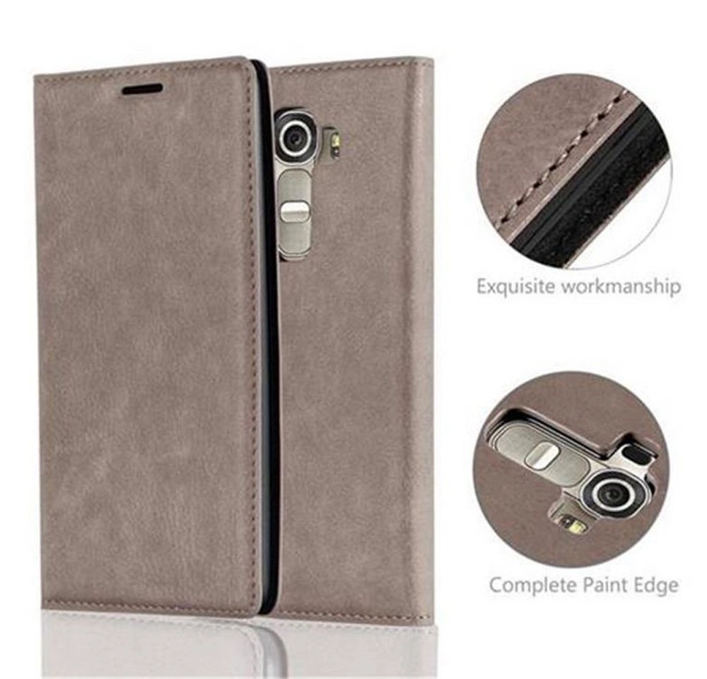 Cadorabo Hülle für LG G4 / G4 PLUS in KAFFEE BRAUN Handyhülle mit Magnetverschluss, Standfunktion und Kartenfach Case Cover Schutzhülle Etui Tasche Book Klapp Style