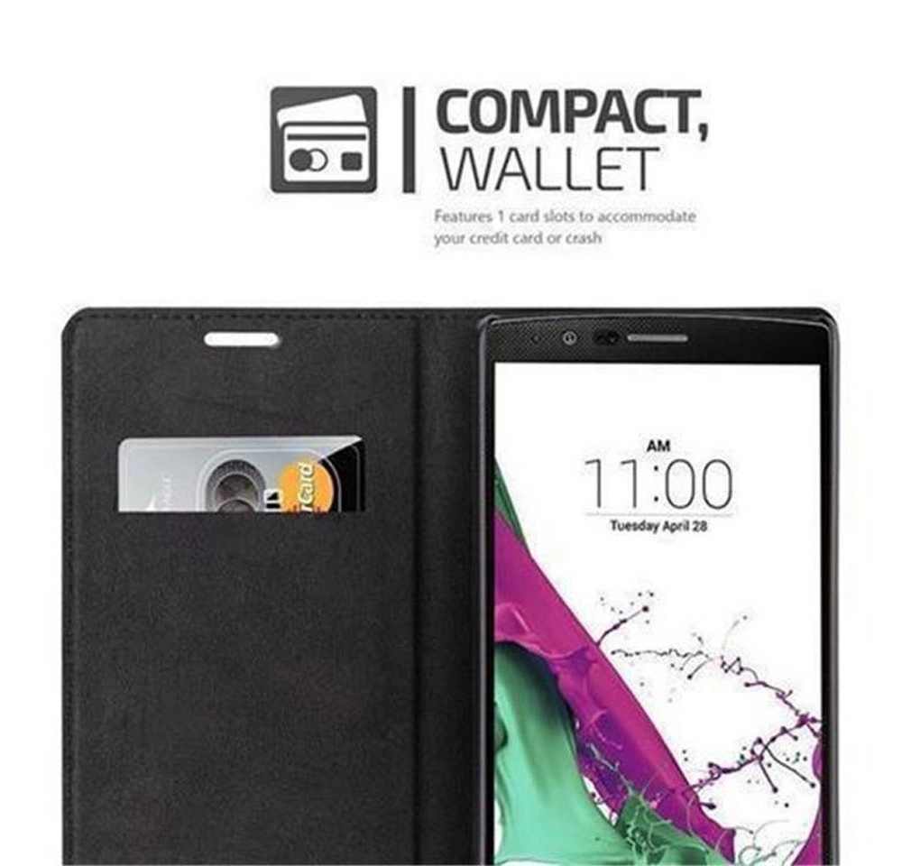 Cadorabo Hülle für LG G4 / G4 PLUS in KAFFEE BRAUN Handyhülle mit Magnetverschluss, Standfunktion und Kartenfach Case Cover Schutzhülle Etui Tasche Book Klapp Style
