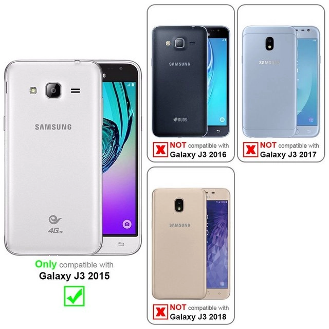 Cadorabo Panzer Folie für Samsung Galaxy J3 Schutzfolie in KRISTALL KLAR Gehärtetes (Tempered) Display-Schutzglas in 9H Härte mit 3D Touch Kompatibilität