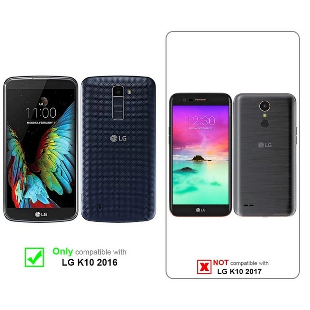 Cadorabo Panzer Folie für LG K10 2016 Schutzfolie in KRISTALL KLAR Gehärtetes (Tempered) Display-Schutzglas in 9H Härte mit 3D Touch Kompatibilität