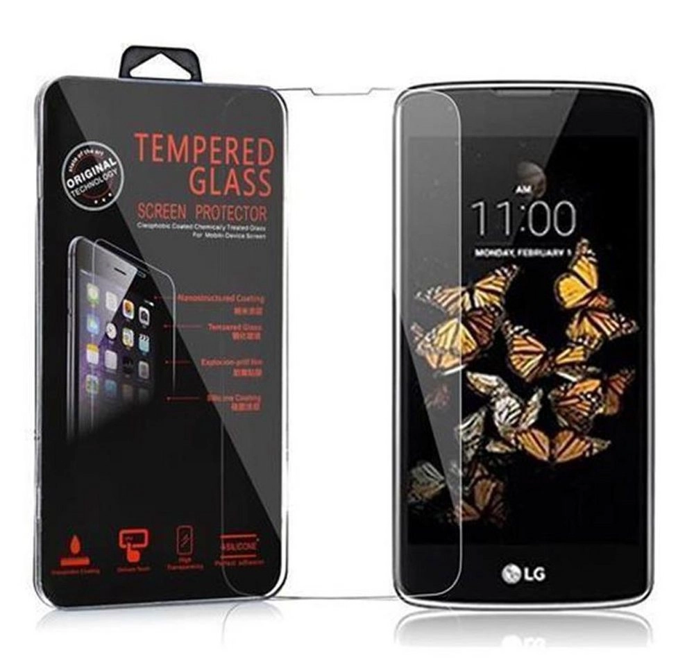 Cadorabo Panzer Folie für LG K8 2016 Schutzfolie in KRISTALL KLAR Gehärtetes (Tempered) Display-Schutzglas in 9H Härte mit 3D Touch Kompatibilität