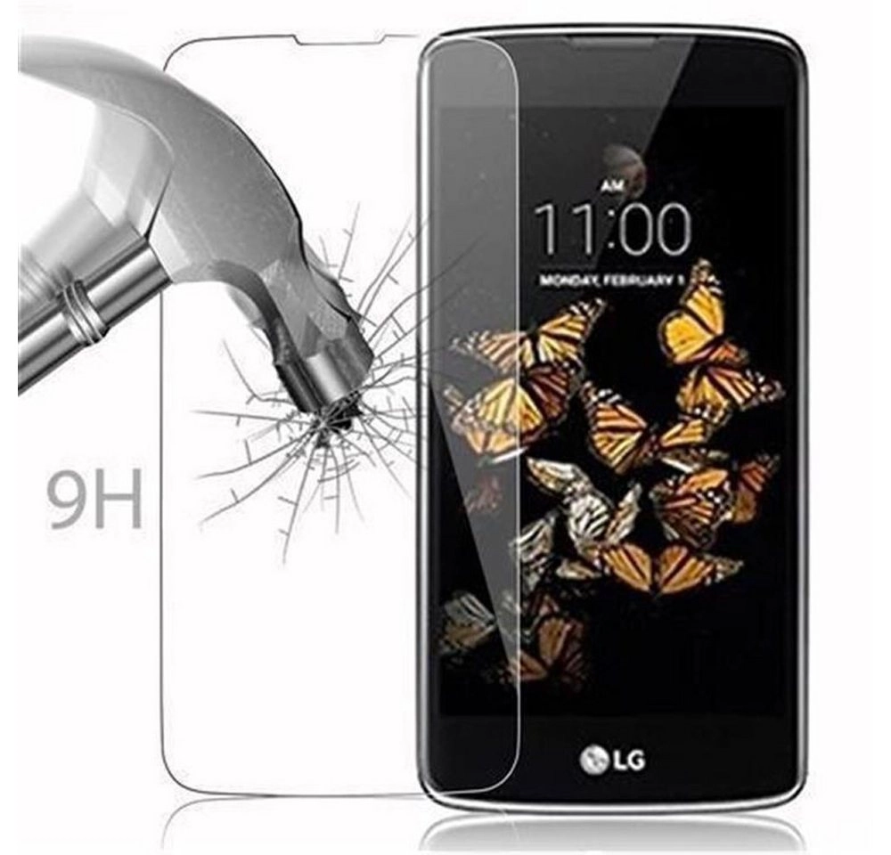 Cadorabo Panzer Folie für LG K8 2016 Schutzfolie in KRISTALL KLAR Gehärtetes (Tempered) Display-Schutzglas in 9H Härte mit 3D Touch Kompatibilität