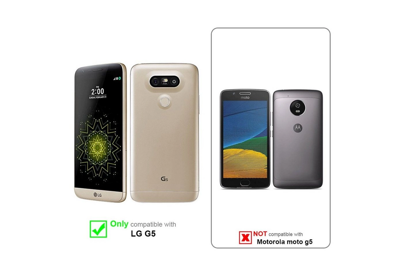 Cadorabo Panzer Folie für LG G5 Schutzfolie in KRISTALL KLAR Gehärtetes (Tempered) Display-Schutzglas in 9H Härte mit 3D Touch Kompatibilität