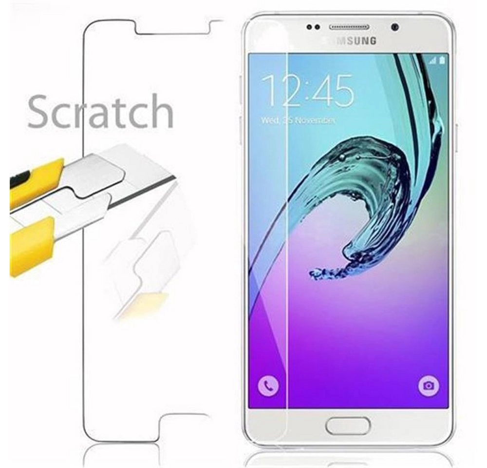 Cadorabo Panzer Folie für Samsung Galaxy A7 2016 Schutzfolie in KRISTALL KLAR Gehärtetes (Tempered) Display-Schutzglas in 9H Härte mit 3D Touch Kompatibilität