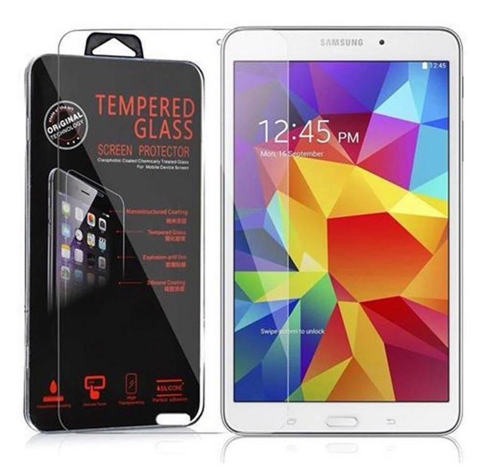 Cadorabo Panzer Folie für Samsung Galaxy Tab 4 (8 Zoll) Schutzfolie in KRISTALL KLAR Gehärtetes (Tempered) Display-Schutzglas in 9H Härte mit 3D Touch Kompatibilität