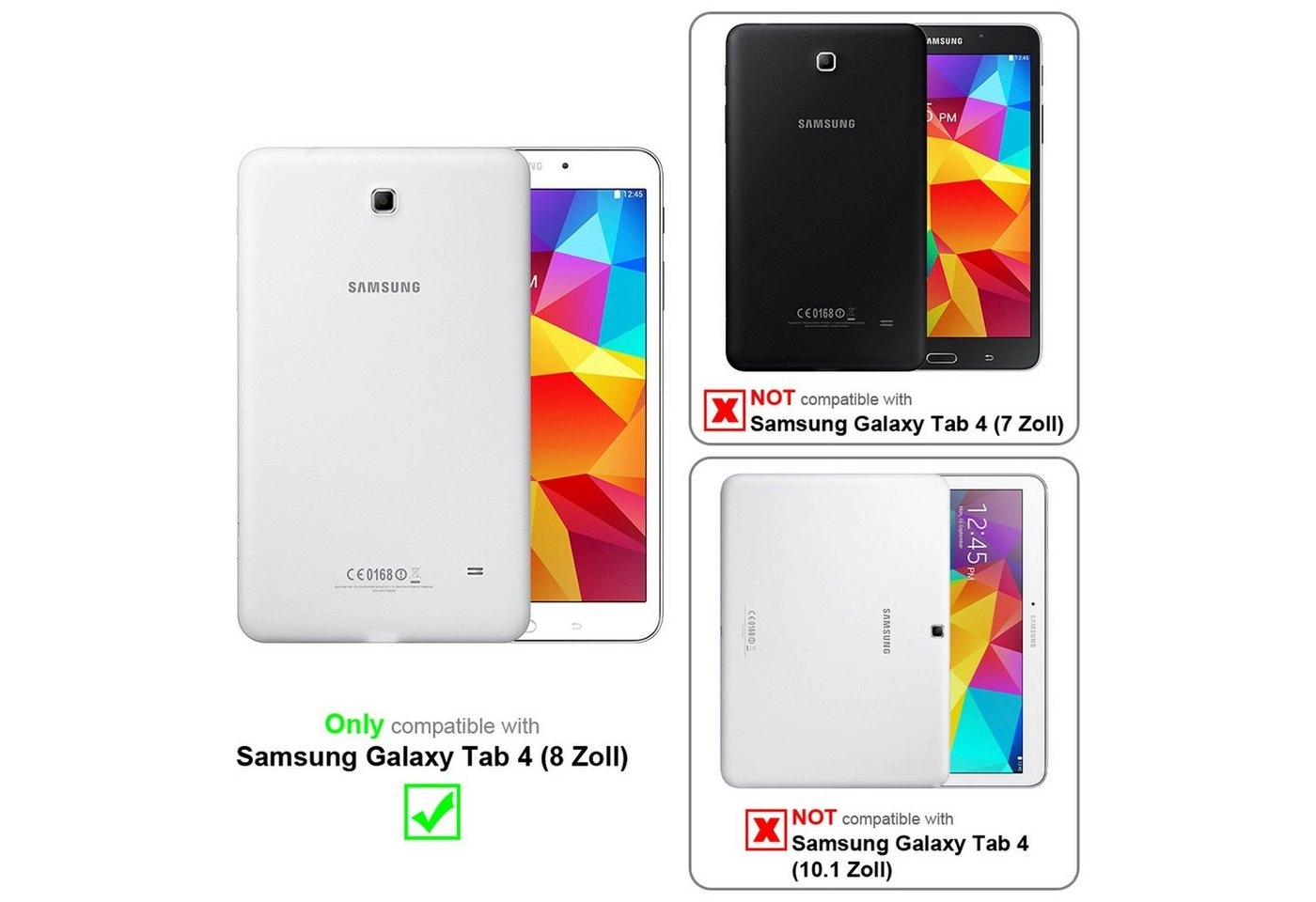 Cadorabo Panzer Folie für Samsung Galaxy Tab 4 (8 Zoll) Schutzfolie in KRISTALL KLAR Gehärtetes (Tempered) Display-Schutzglas in 9H Härte mit 3D Touch Kompatibilität