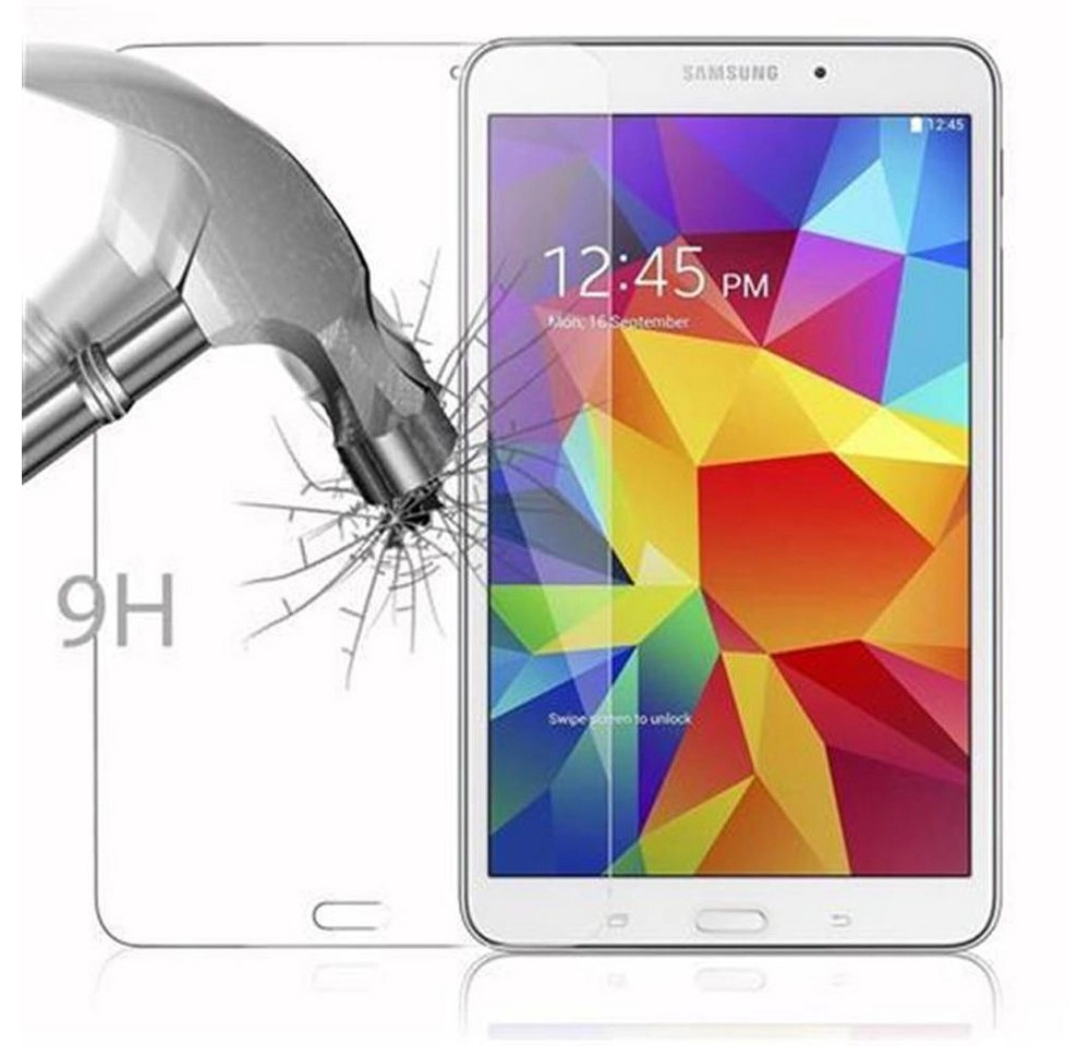Cadorabo Panzer Folie für Samsung Galaxy Tab 4 (8 Zoll) Schutzfolie in KRISTALL KLAR Gehärtetes (Tempered) Display-Schutzglas in 9H Härte mit 3D Touch Kompatibilität