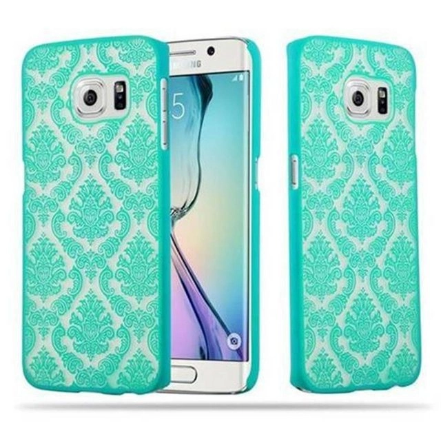 Samsung Galaxy S6 EDGE Hardcase Hülle in GRÜN von Cadorabo - Blumen Paisley Henna Design Schutzhülle ? Handyhülle Bumper Back Case Cover
