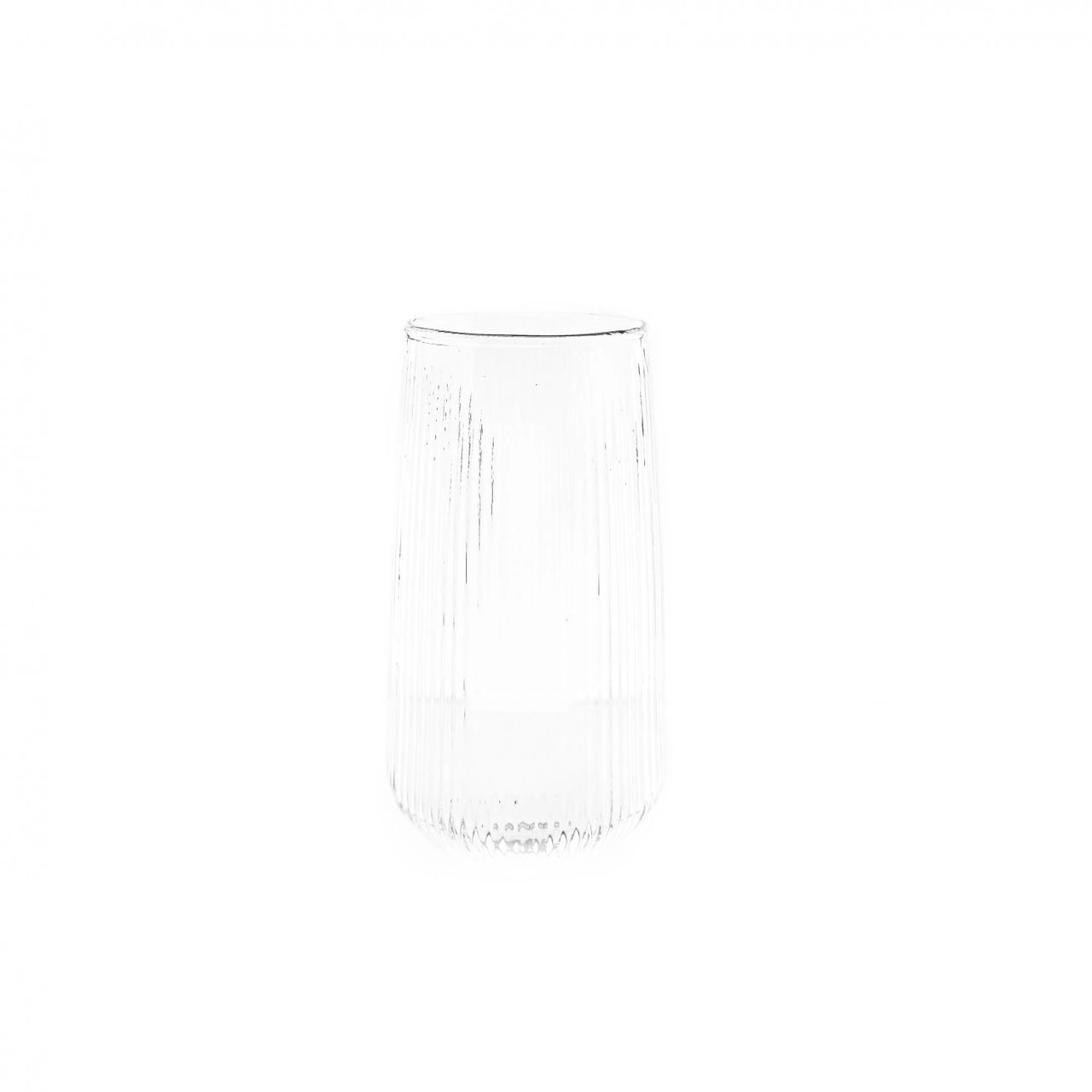 Mulex Glas Set Stripe Riffel Longdrink-Glas, Glas, Hitzebeständig 500ml