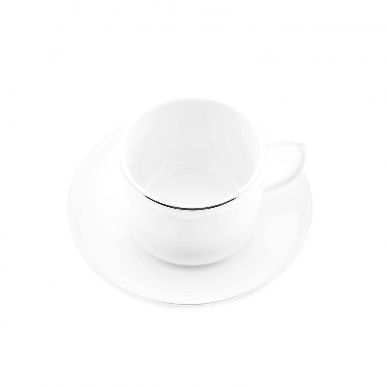 Mulex 12 Teilger Mokkatassen-Set mit Untertasse aus Porzellan Mokkaservice 100 ml