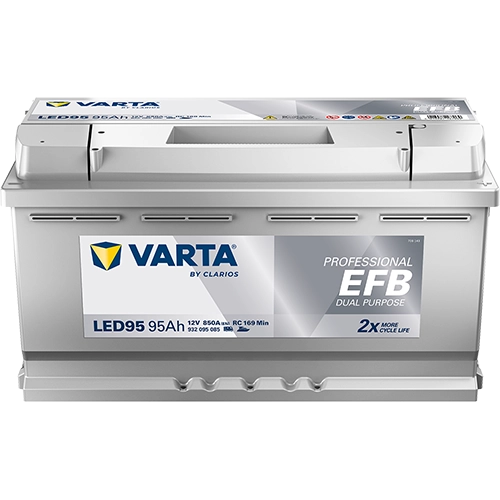BVD VARTA Professional EFB LED95 Batterie 932095085K312, LED95, 12 V, 95 Ah, 850 A