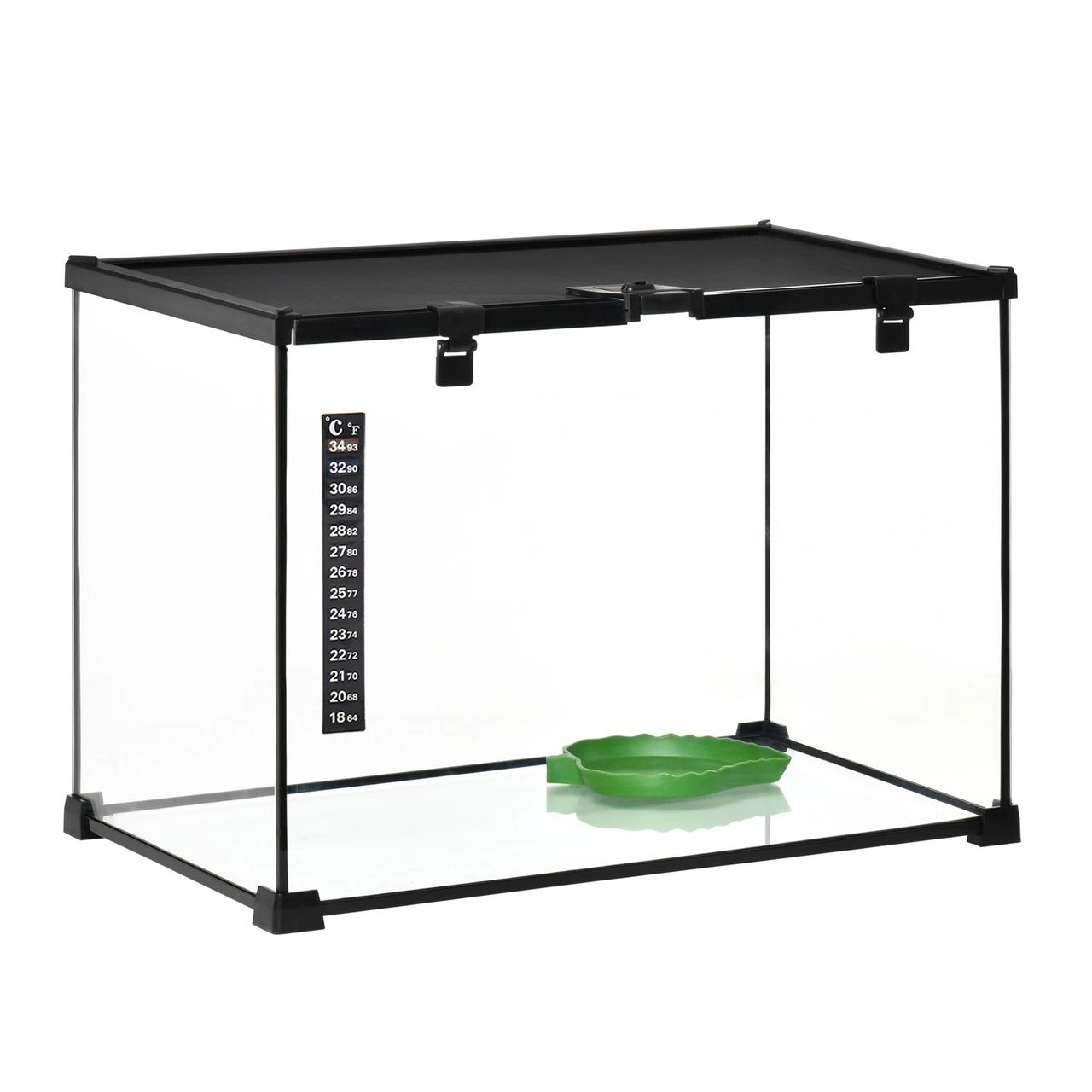 PawHut Terrarium für Reptilien Metall Schwarz 50 x 30 x 35 cm