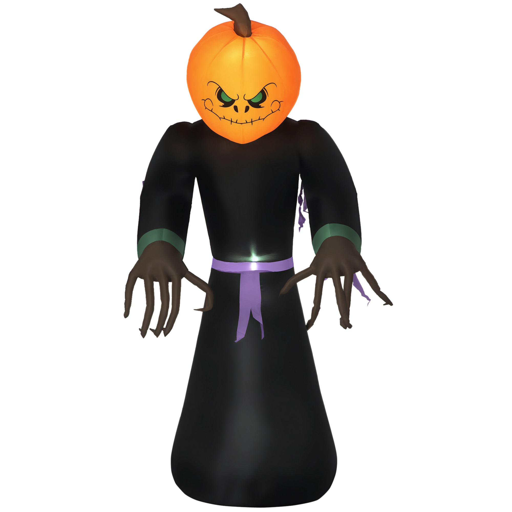 HOMCOM Halloween Dekoration Aufblasbar Selbstaufblasend Schreck Gespenst Kürbis
