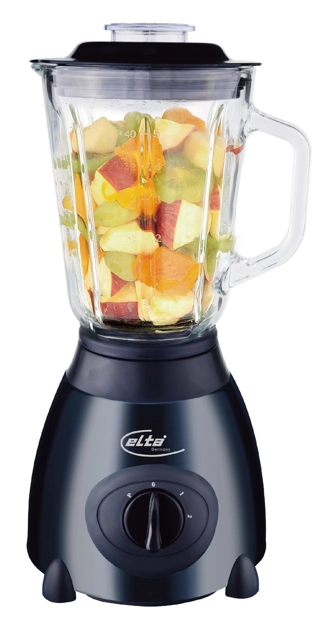 ELTA Germany Glas Standmixer MX-600 Edelstahl 1,5L schwarz