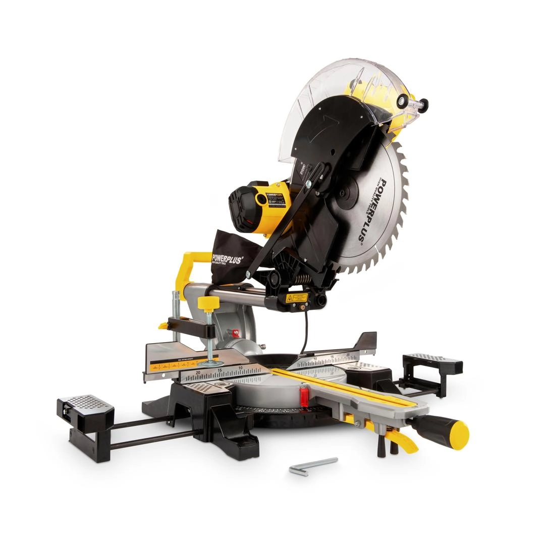 Powerplus Zug-Kapp-Gehrungssäge Doppelkegel mit 2x 305 mm Sägeblatt